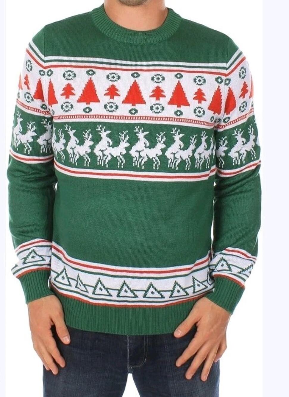 Tipsy Elves Sweater Size Large Mens Naughty Reindeer Conga Line Christmas